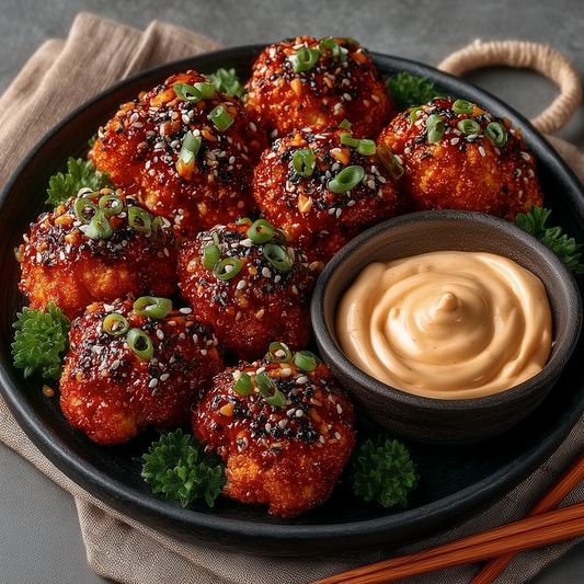 Korean Mayo Cauliflower Bites (Vegetarian version of Mayo Shrimp / Ma-yo Saeu)