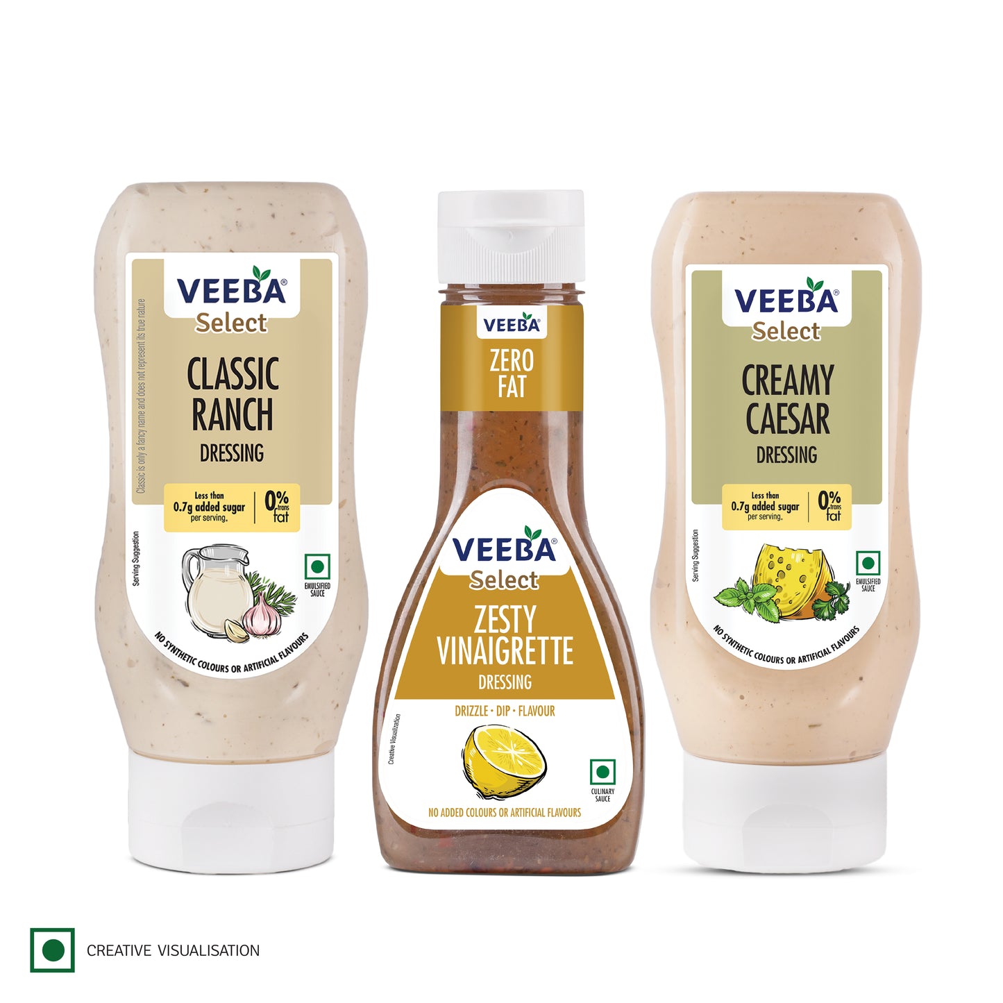 Zesty Vinaigrette | Classic Ranch | Creamy Caesar