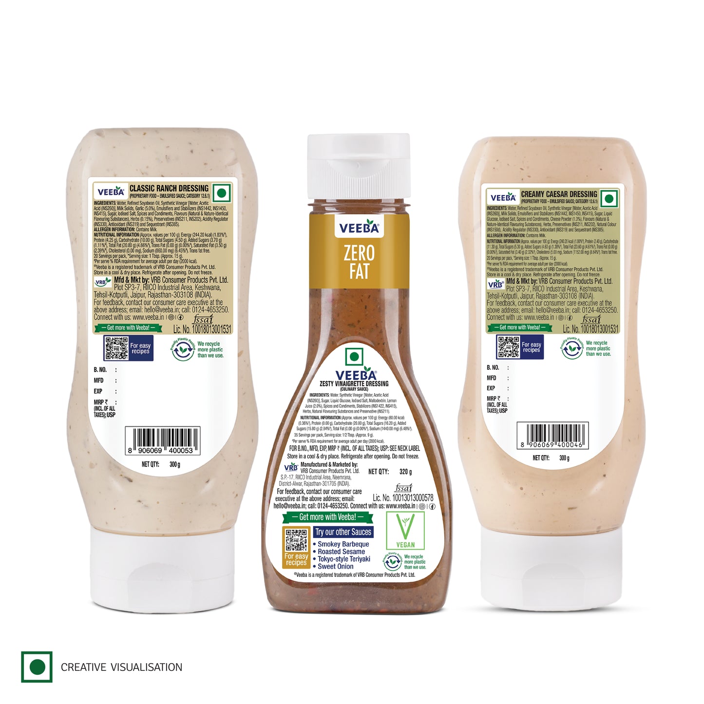 Zesty Vinaigrette | Classic Ranch | Creamy Caesar