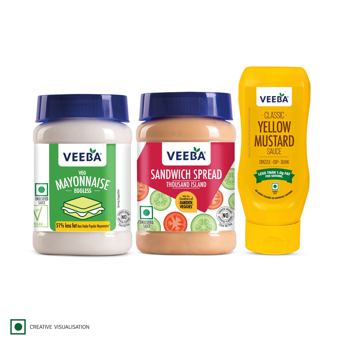 Eggless Mayonnaise(250g) | Thousan Island Sandwich Spread (250g) | Yellow Mustard Sauce (320 g)