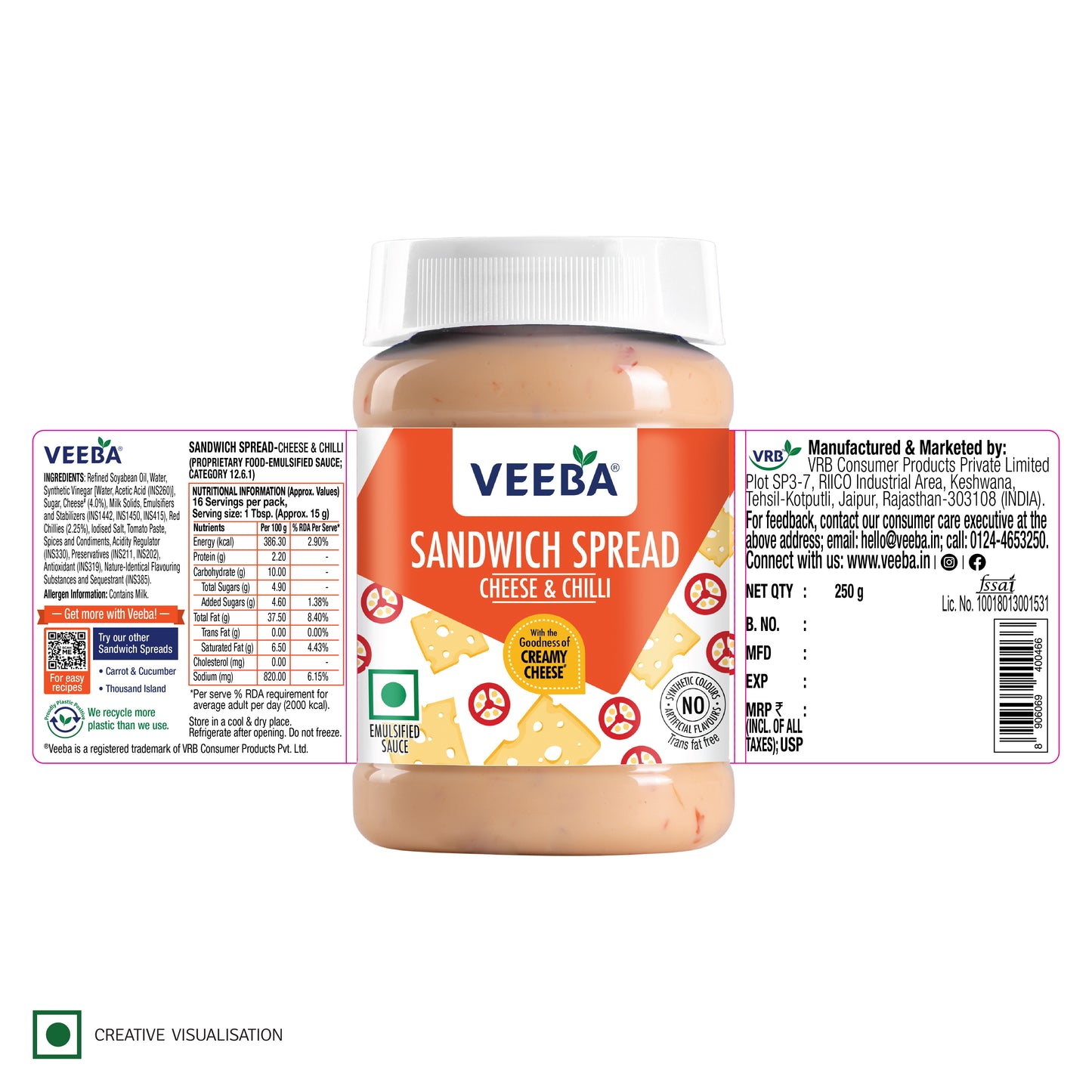 Sandwich Spread Cheese & Chilli (250G)