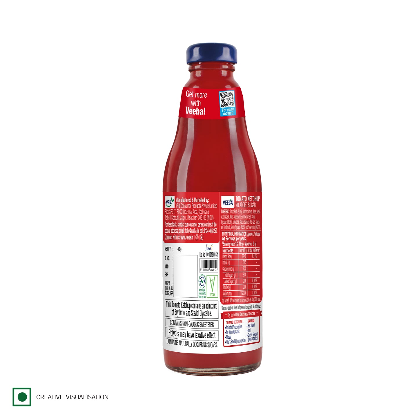 Tomato Ketchup No Added Sugar (460G)