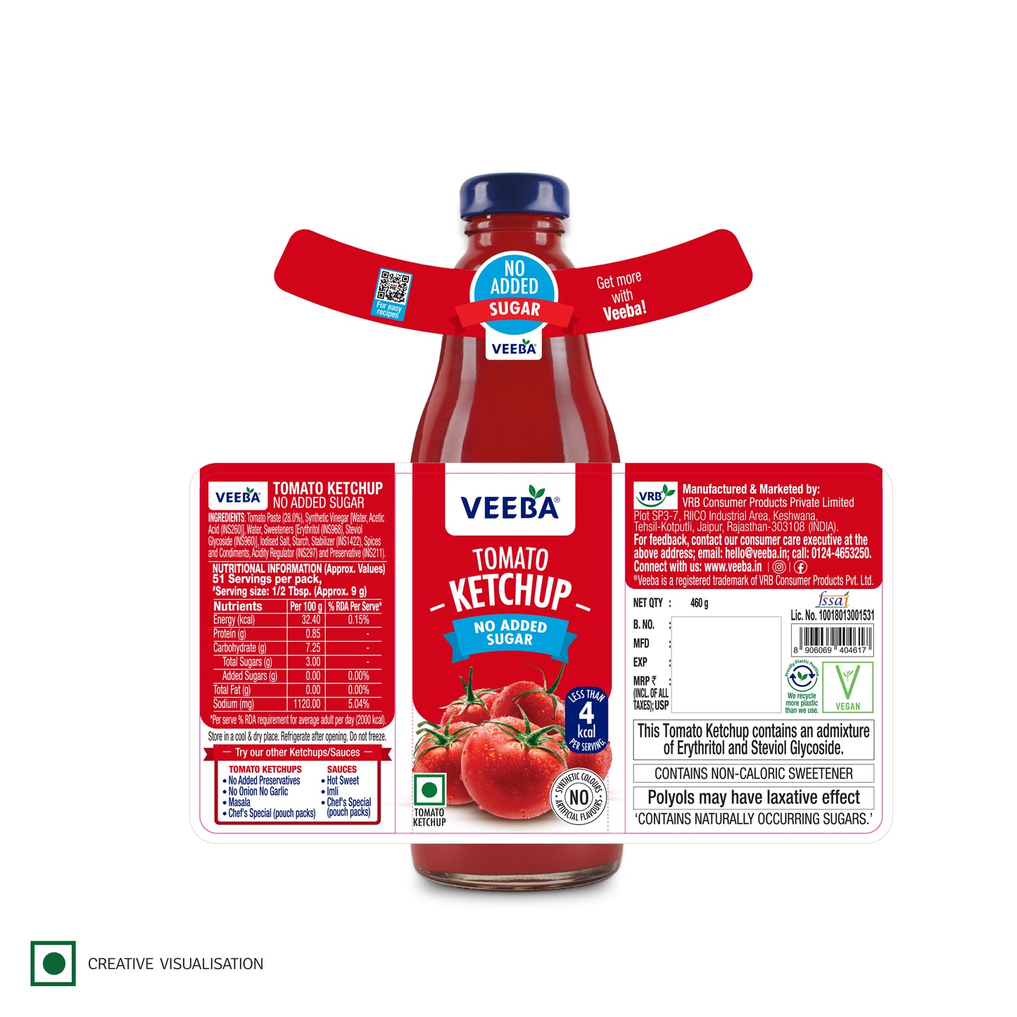 Tomato Ketchup No Added Sugar (460G)