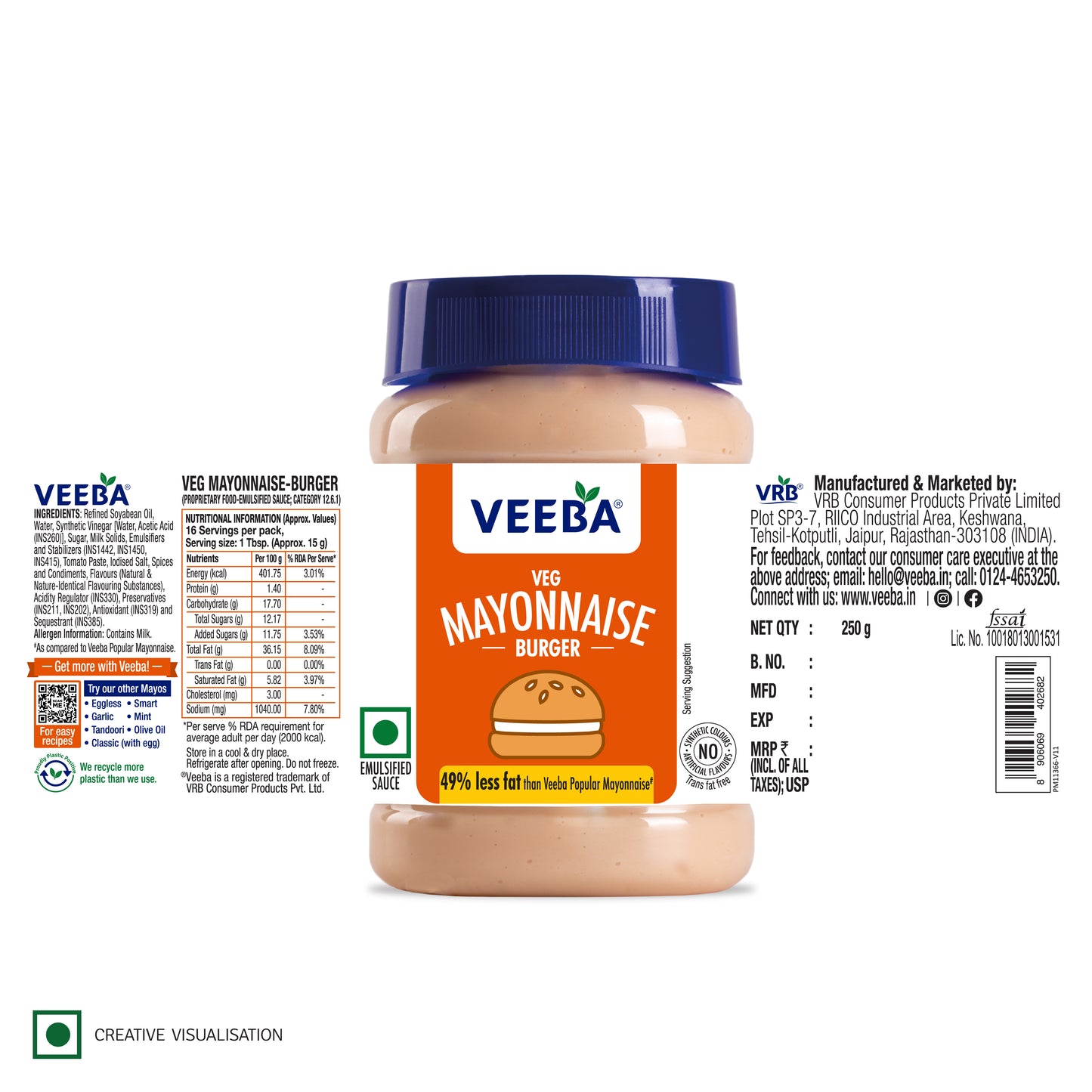 Veg Mayonnaise Burger (250G)