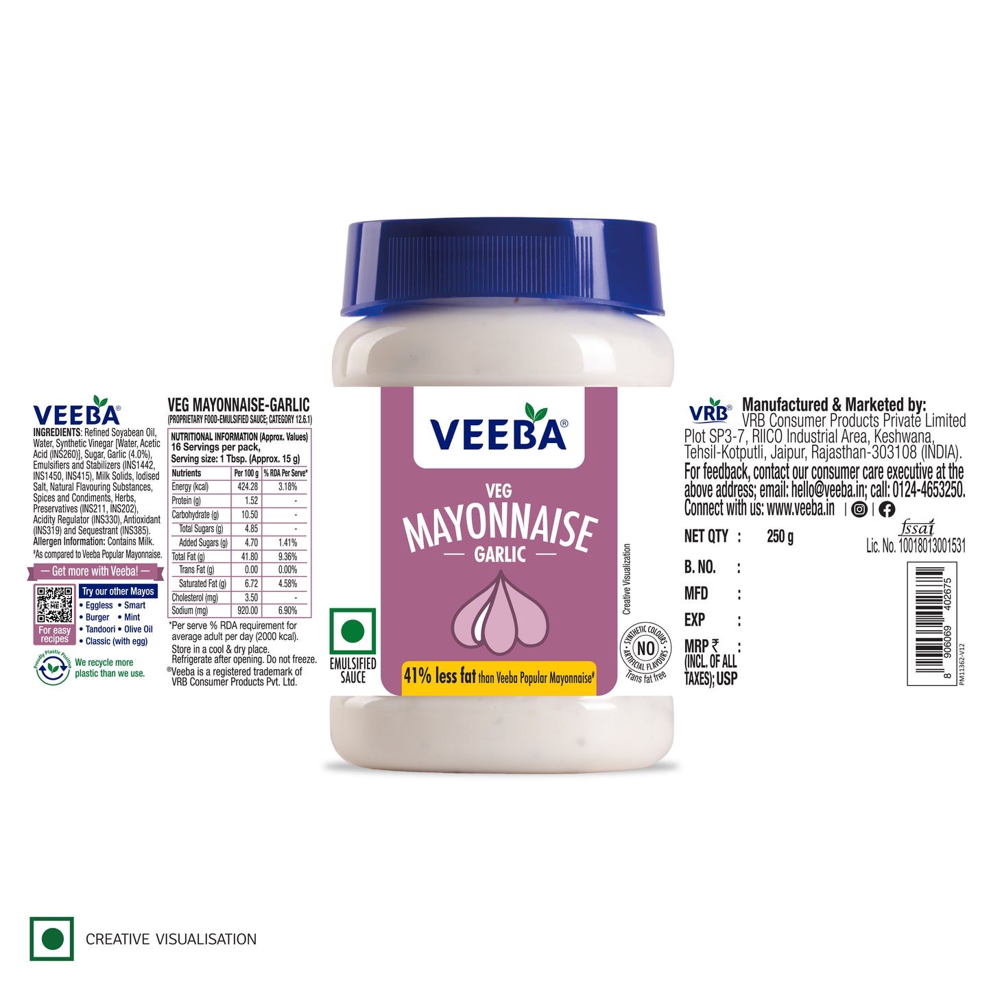 Veg Mayonnaise Garlic (250G)