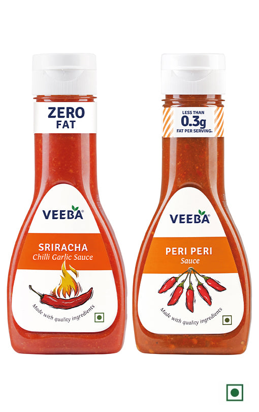 Combo - Sriracha chilli garlic(320g) & VEEBA PERI PERI HOT SAUCE (300G)