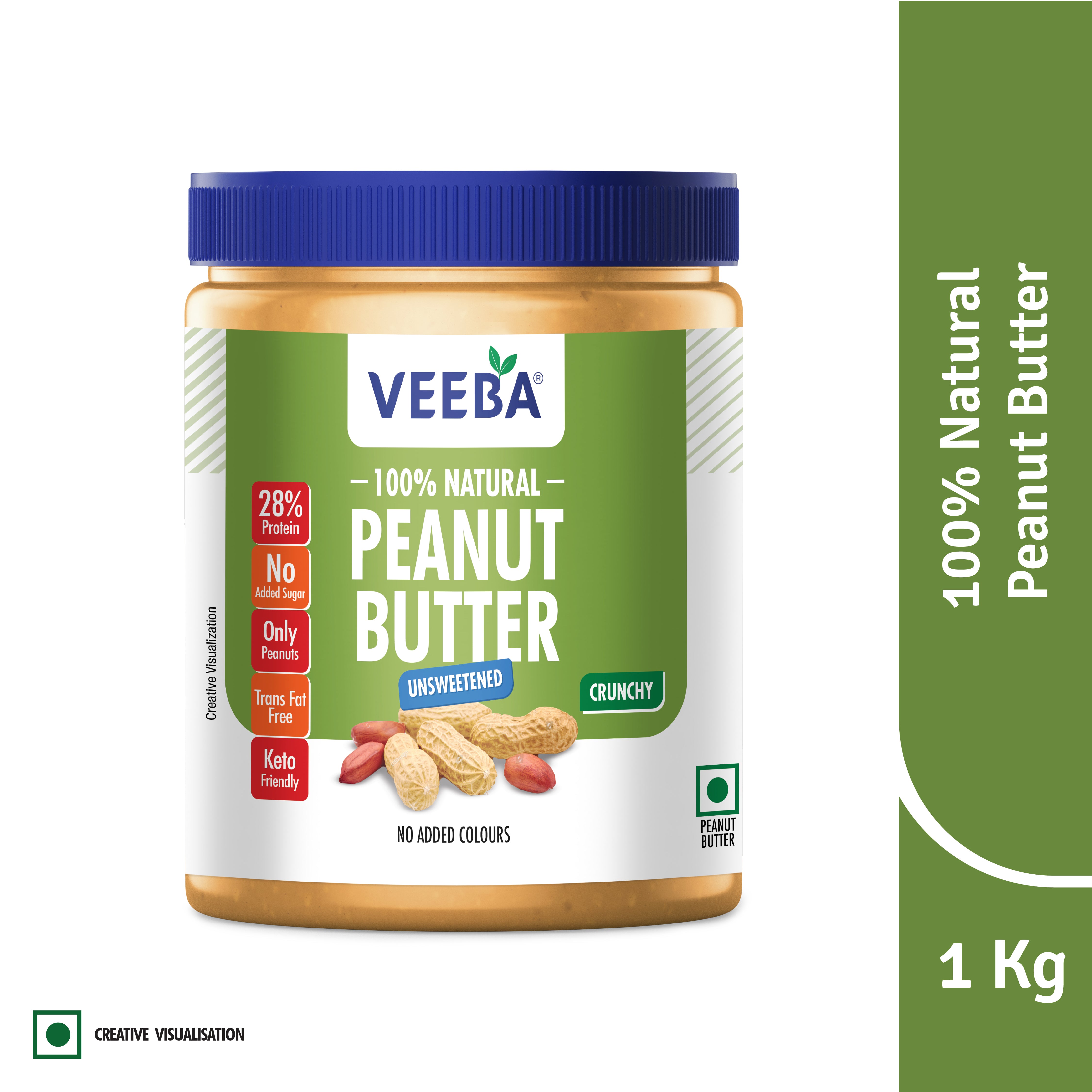 Veeba 100% Natural Peanut Butter (1 kg)