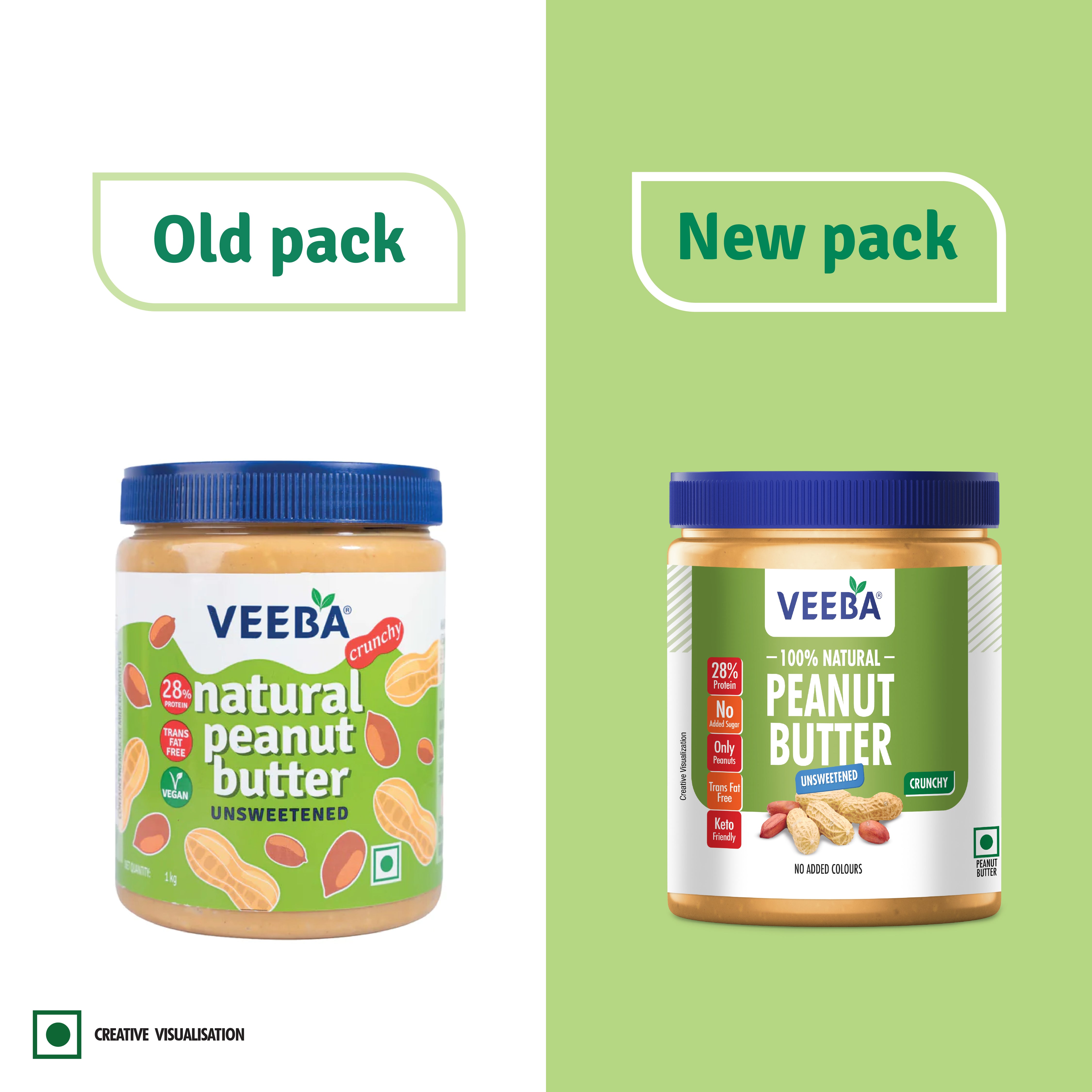 Veeba 100% Natural Peanut Butter (1 kg)