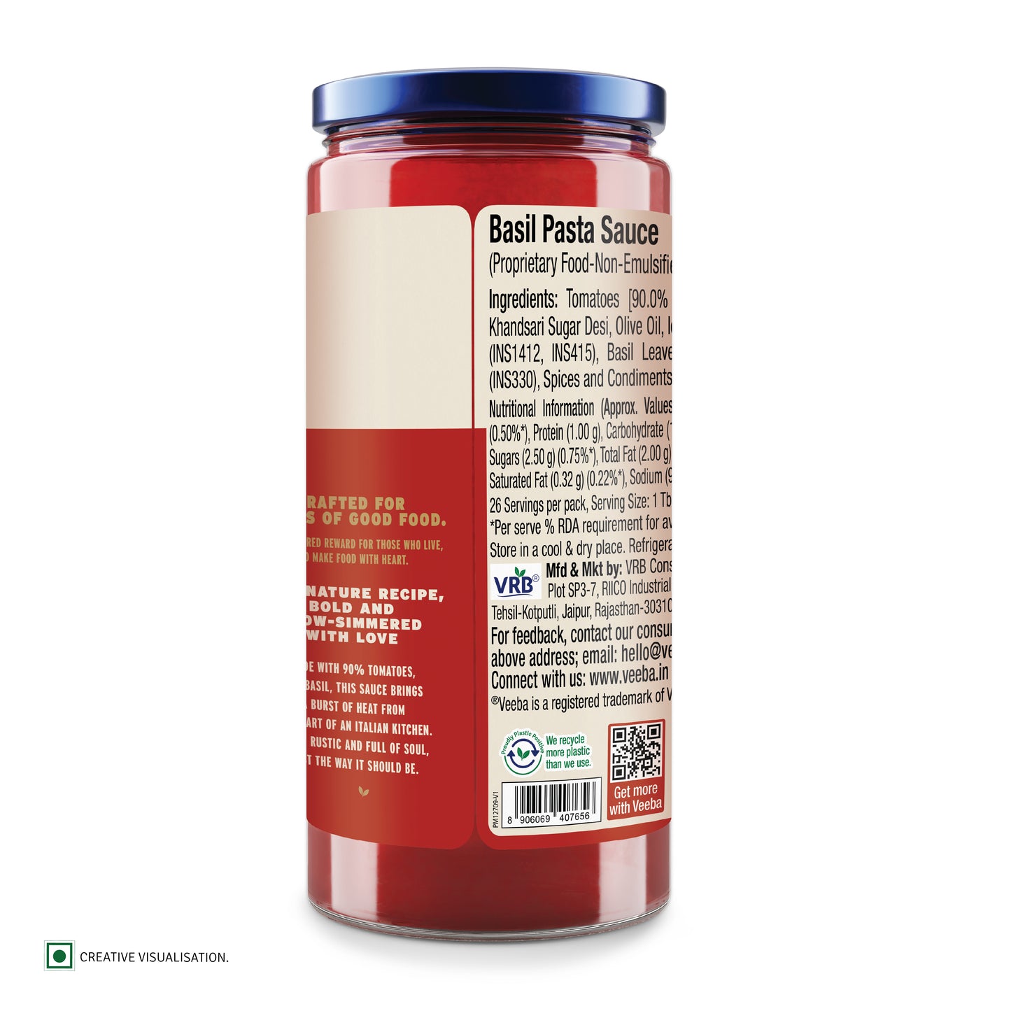 Veeba Gourmet Basil Pasta Sauce 400G