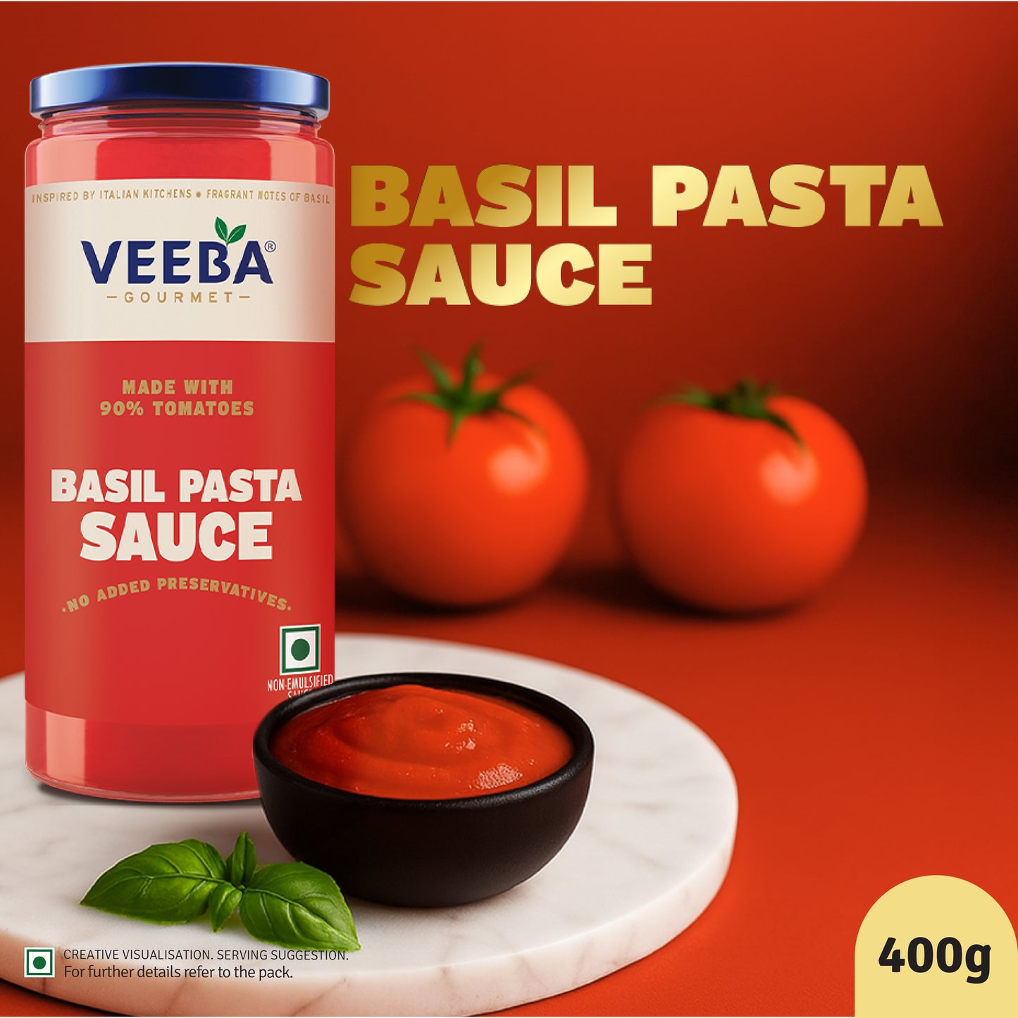 Veeba Gourmet Basil Pasta Sauce 400G