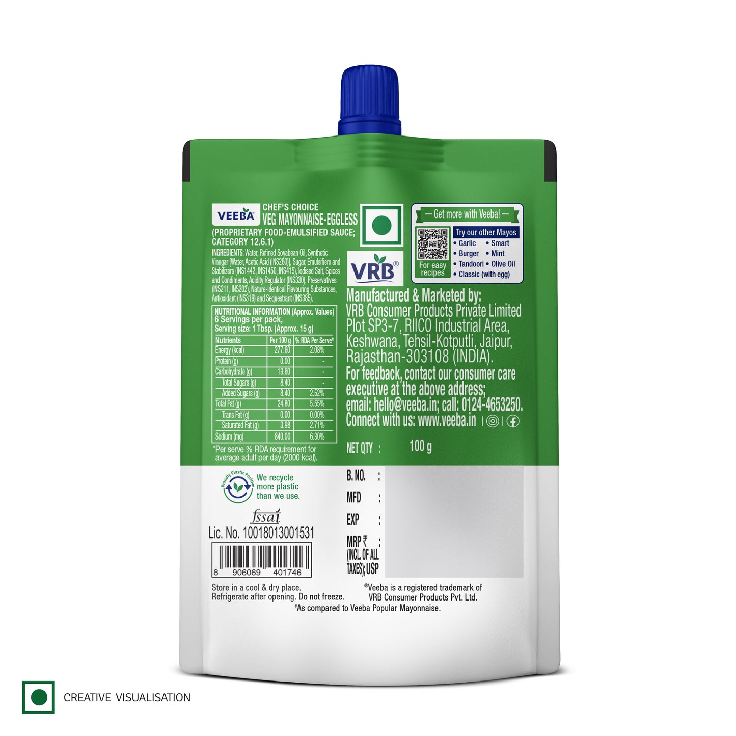 Chef's Choice Veg Mayonnaise Eggless (100G)