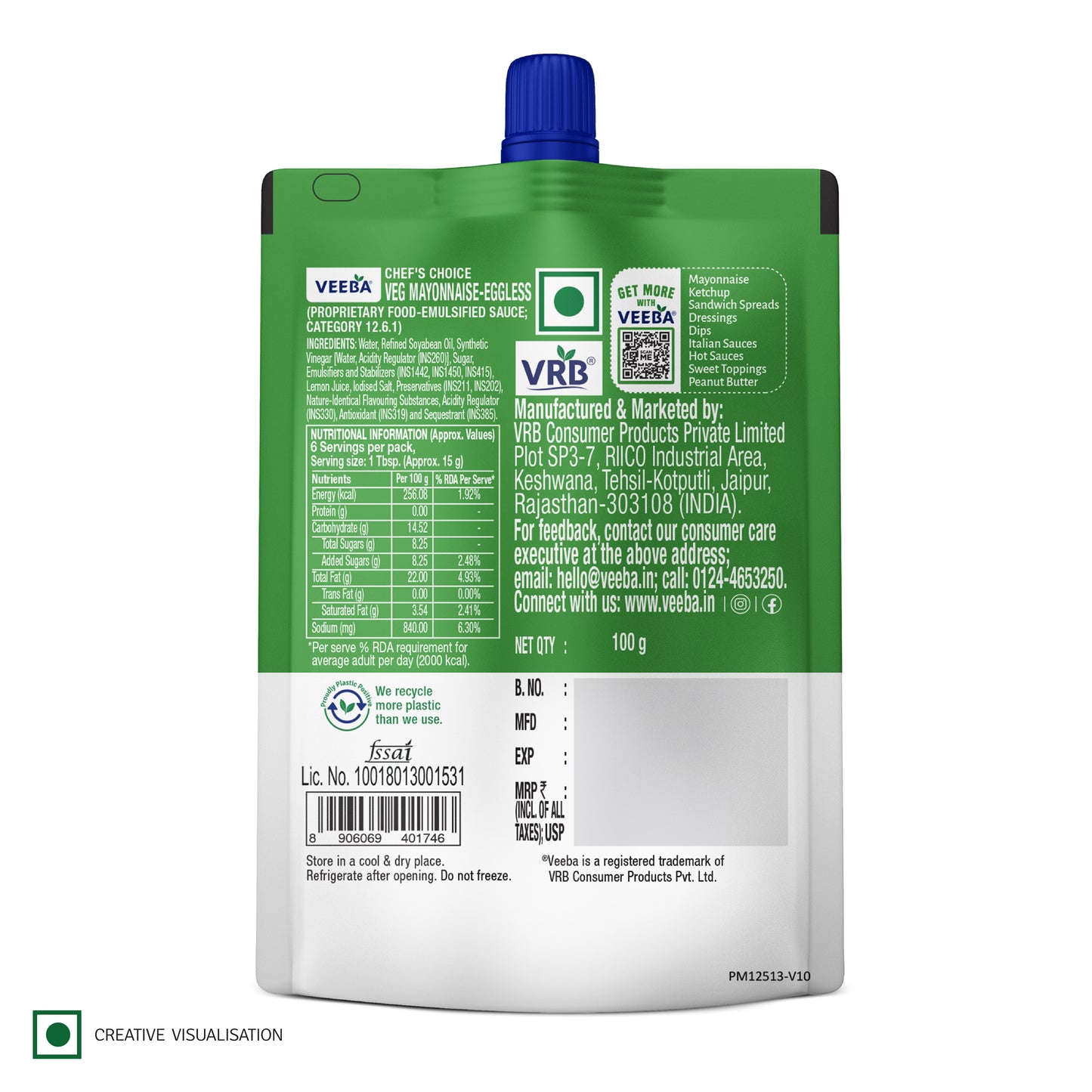 Chef's Choice Veg Mayonnaise Eggless (100G)