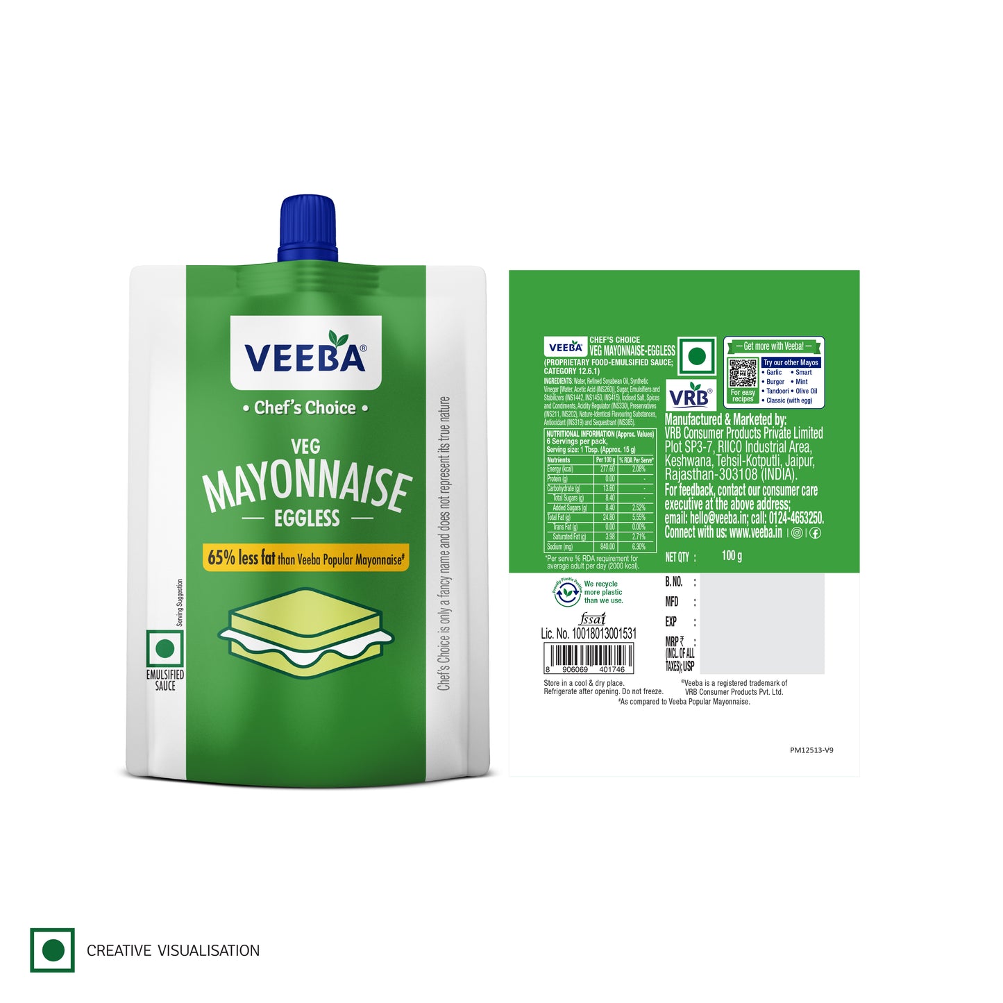 Chef's Choice Veg Mayonnaise Eggless (100G)