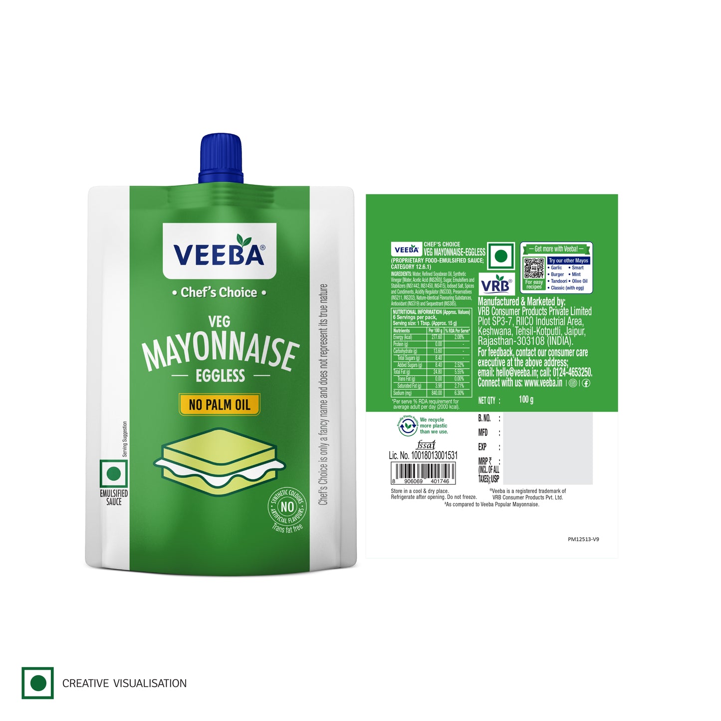 Chef's Choice Veg Mayonnaise Eggless (100G)