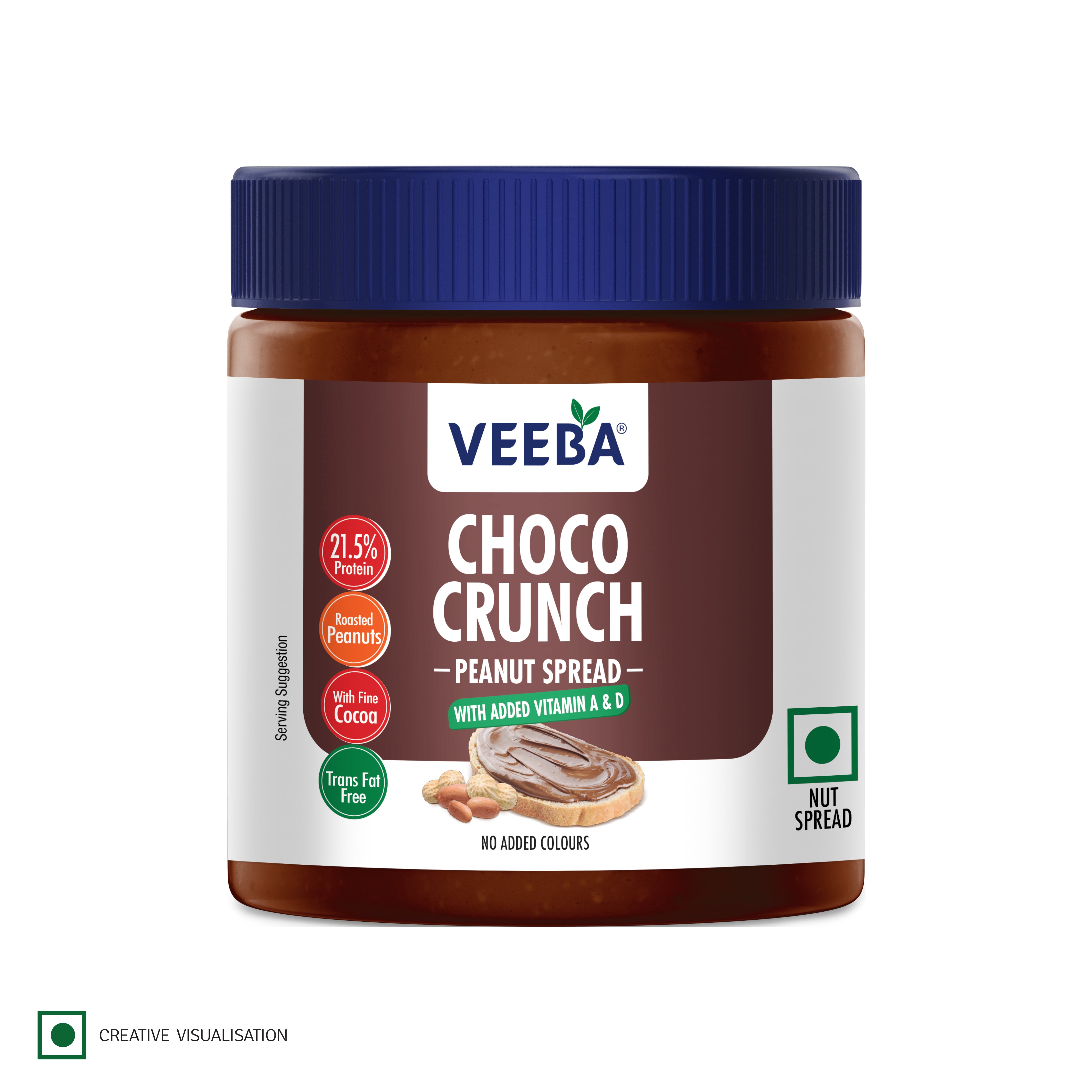 Veeba Choco Crunch Peanut Spread with added Vitamin A&D(340g)