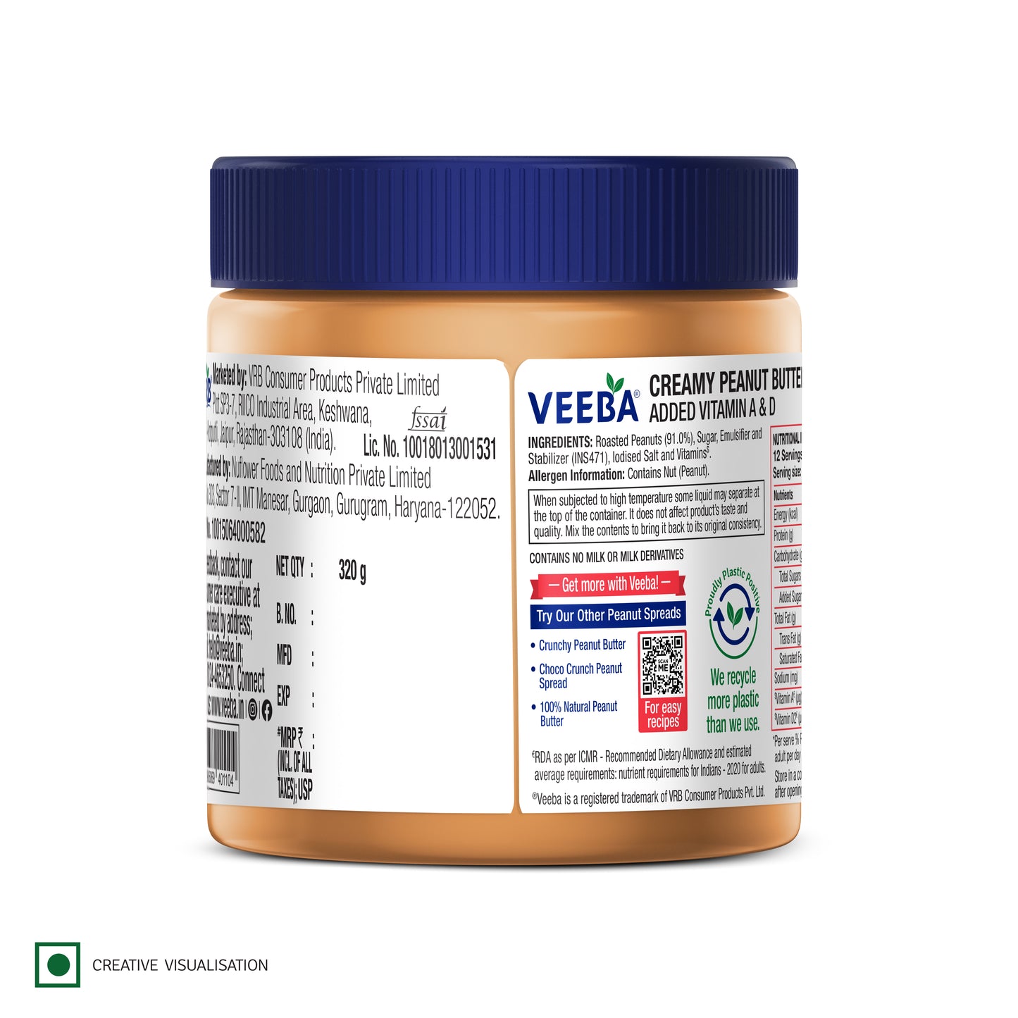 Creamy Peanut Butter added Vitamin A & D (320 g)