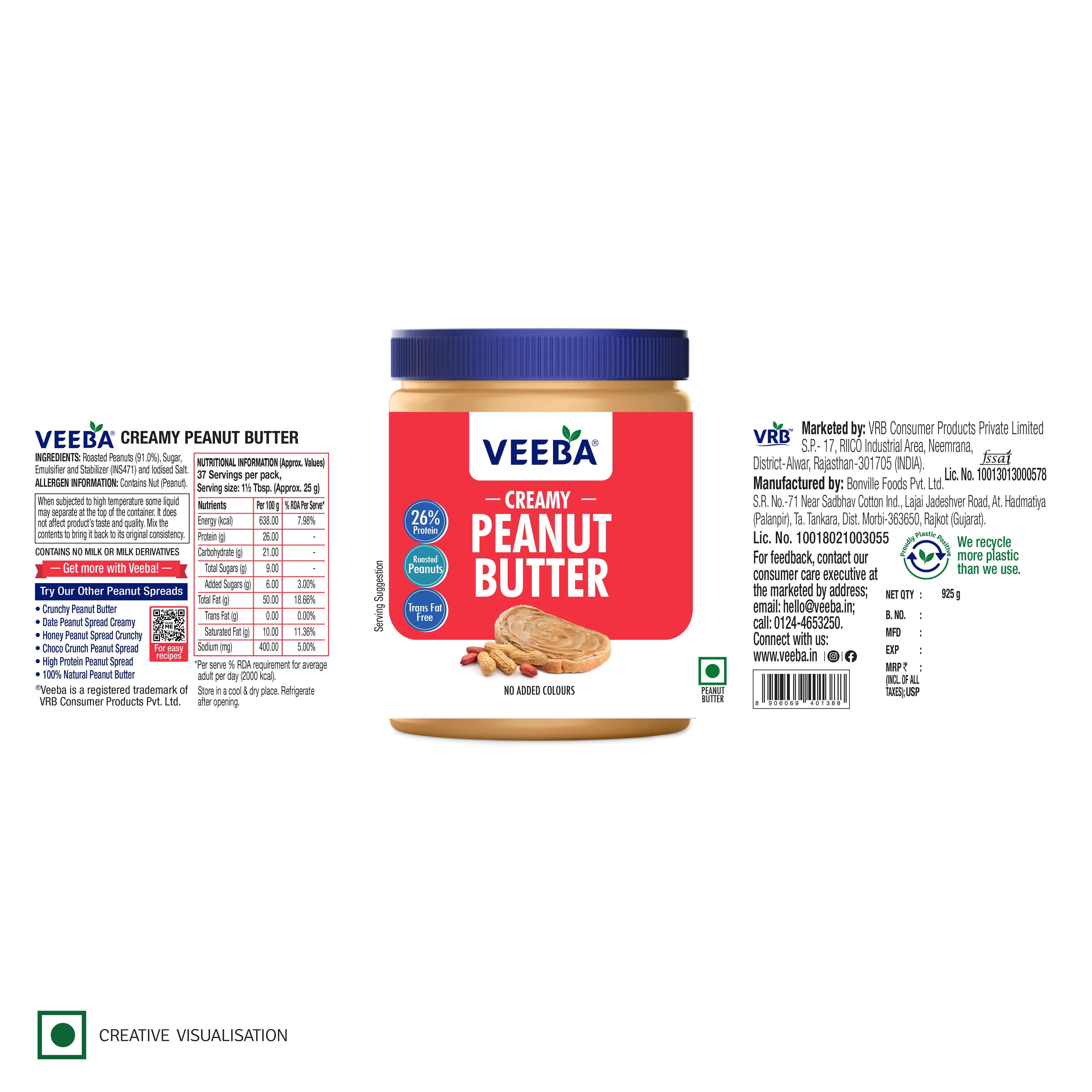 Creamy Peanut Butter (925 g)