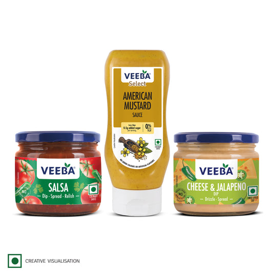 Salsa Dip (360g) | Cheese and Jalapeno Dip (300g) | American Mustard Sauce (320g)