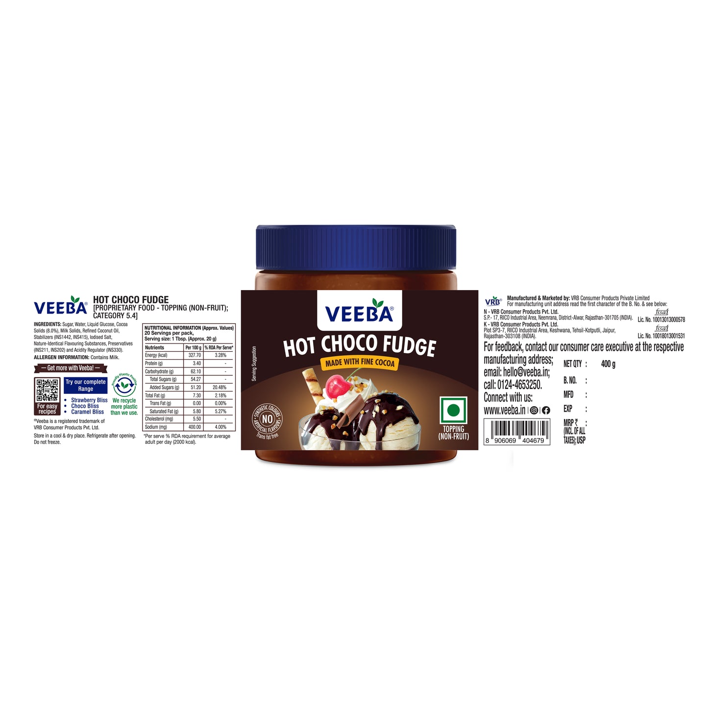 Veeba Hot Choco Fudge (400G)