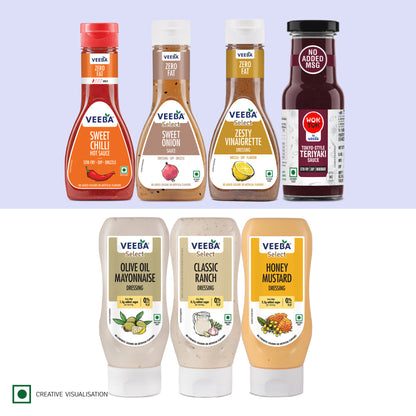Olive Oil Mayonaise (300g) | Sweet Onion Sauce (320g) | Sweet Chilli Hot Sauce (350g) | Classic Ranch Dressing (300g) | Honey Mustard Dressing (300g) | Zesty Vinaigrette Dressing (320 g) | Tokyo Style Teriyaki Salad (350g)