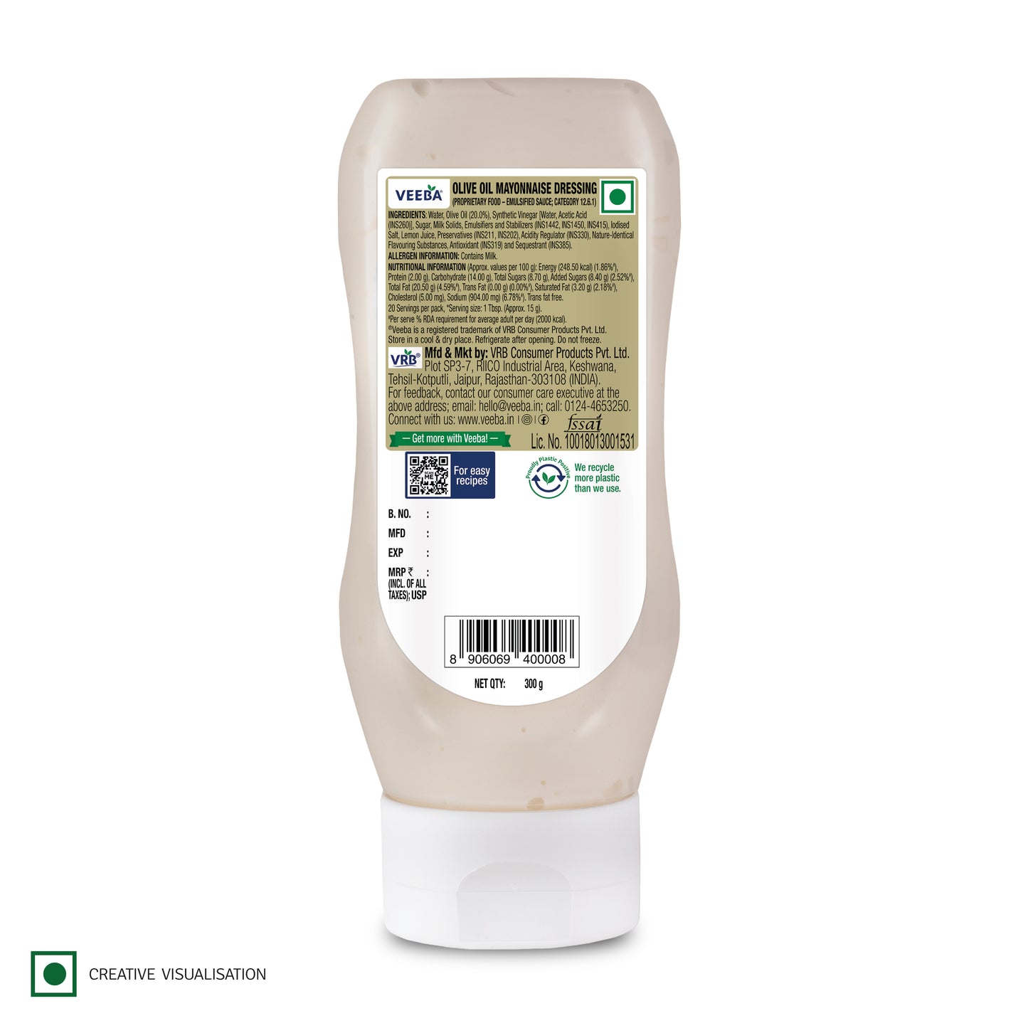 Olive Oil Mayonnaise Dressing (300G)