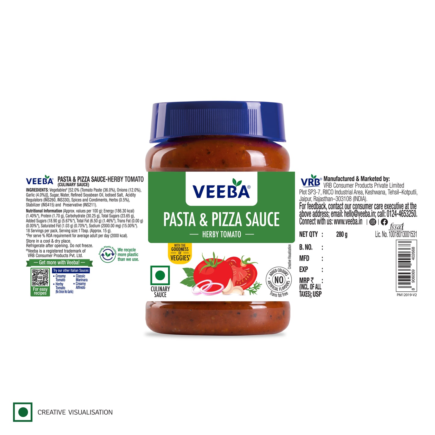 Pasta & Pizza Sauce Herby Tomato (280G)