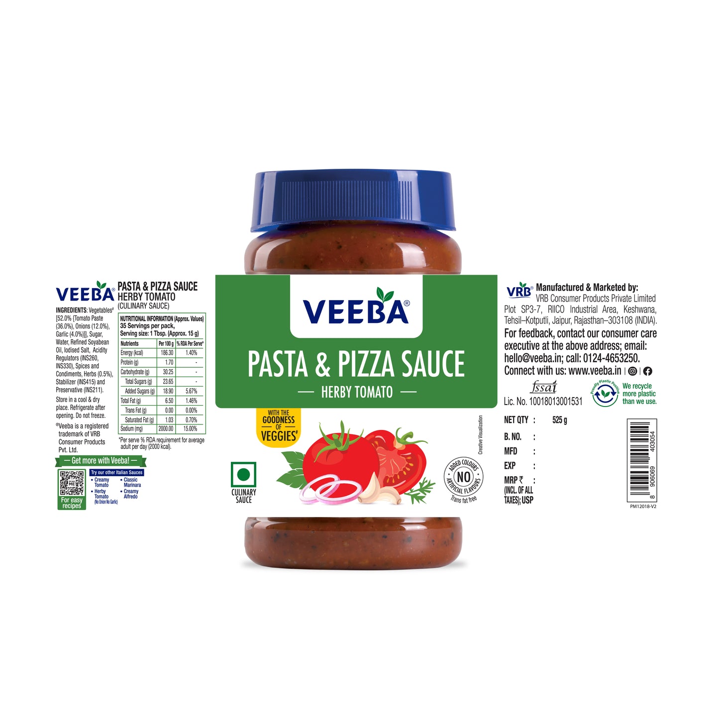 Pasta & Pizza Sauce Herby Tomato (525G)
