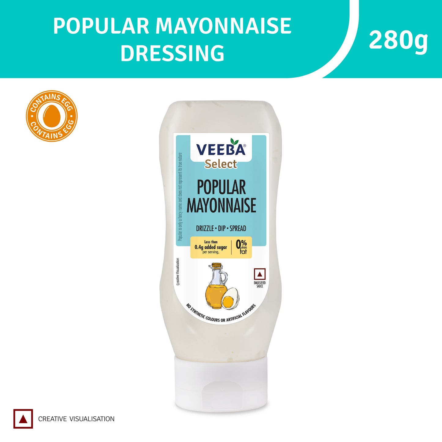 Veeba Popular Mayonnaise - Contains Egg (280G)