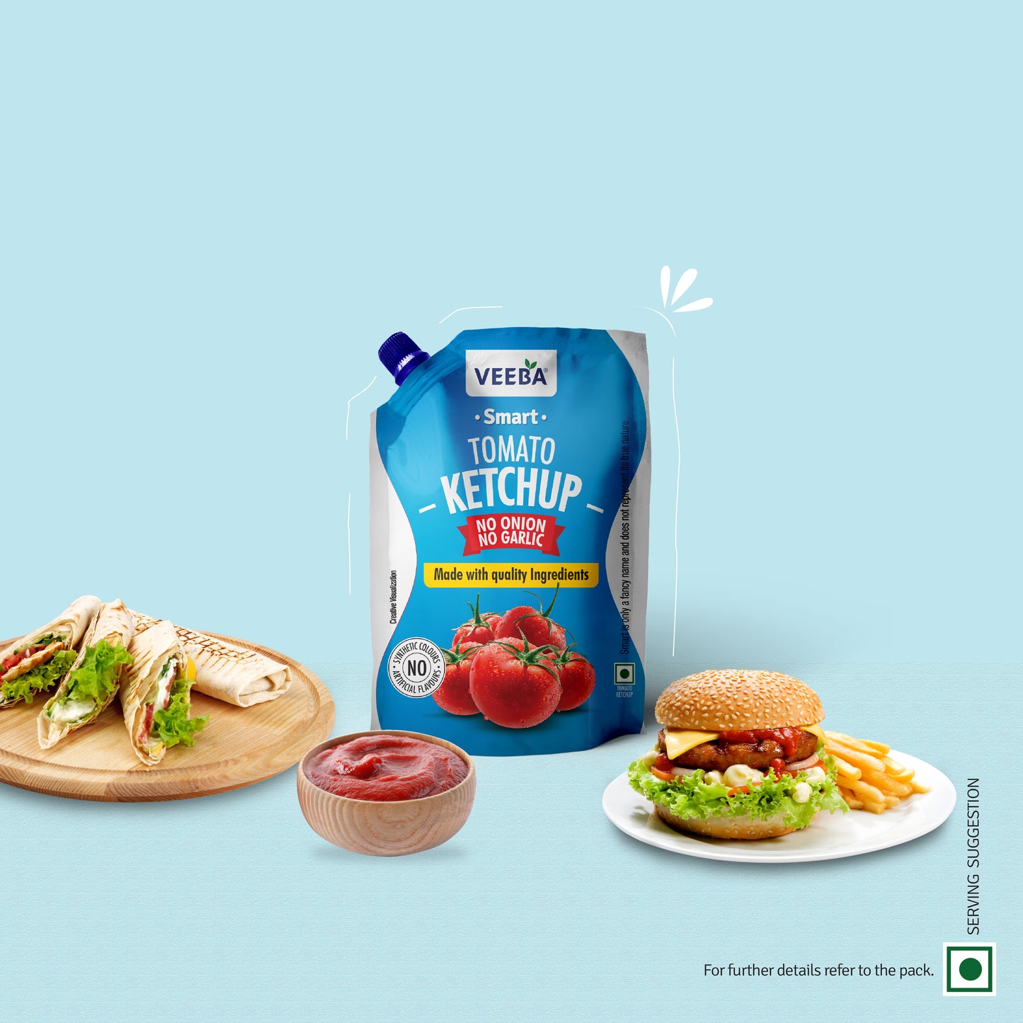 Veeba Smart Tomato Ketchup No Onion No Garlic (450G)