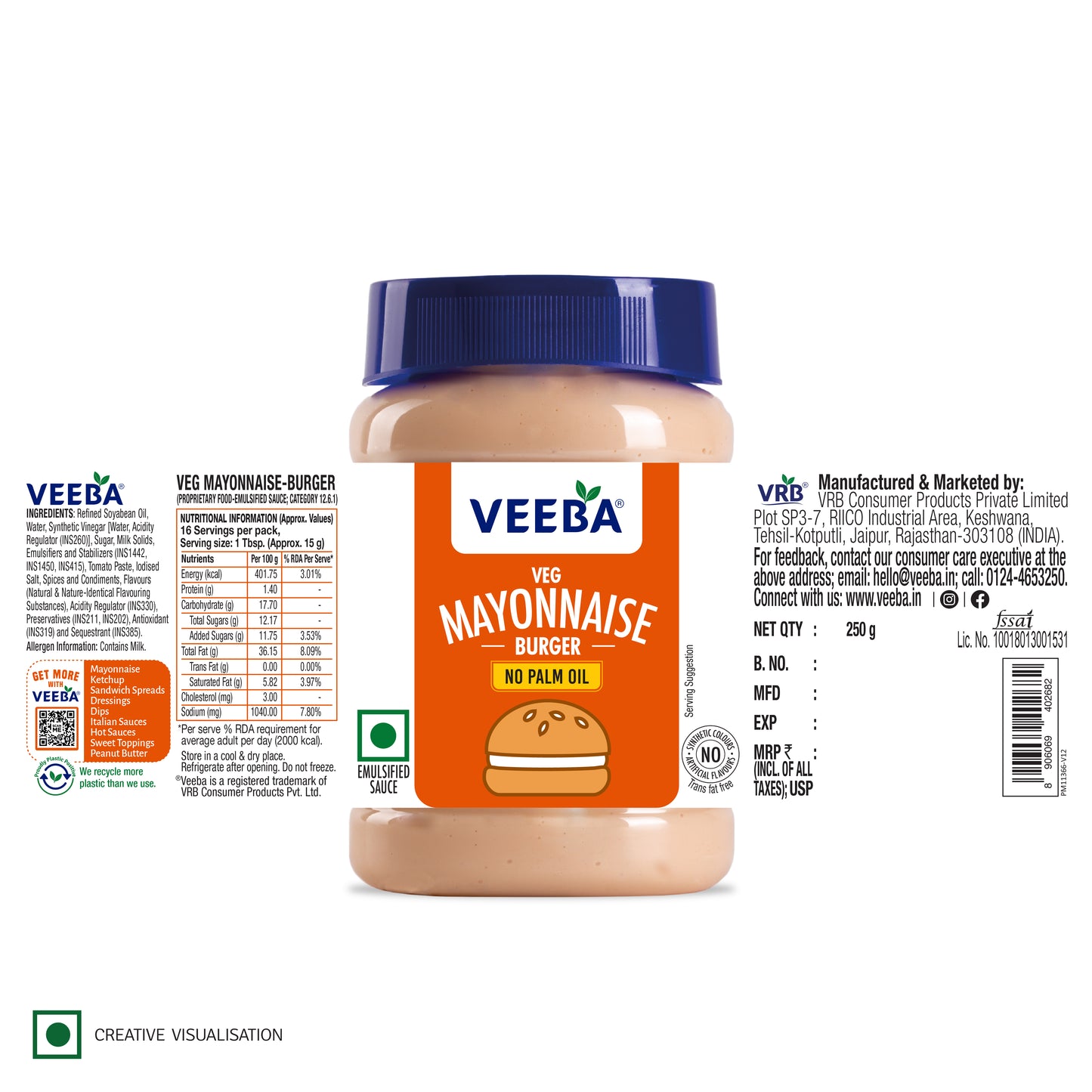 Veg Mayonnaise Burger (250G)