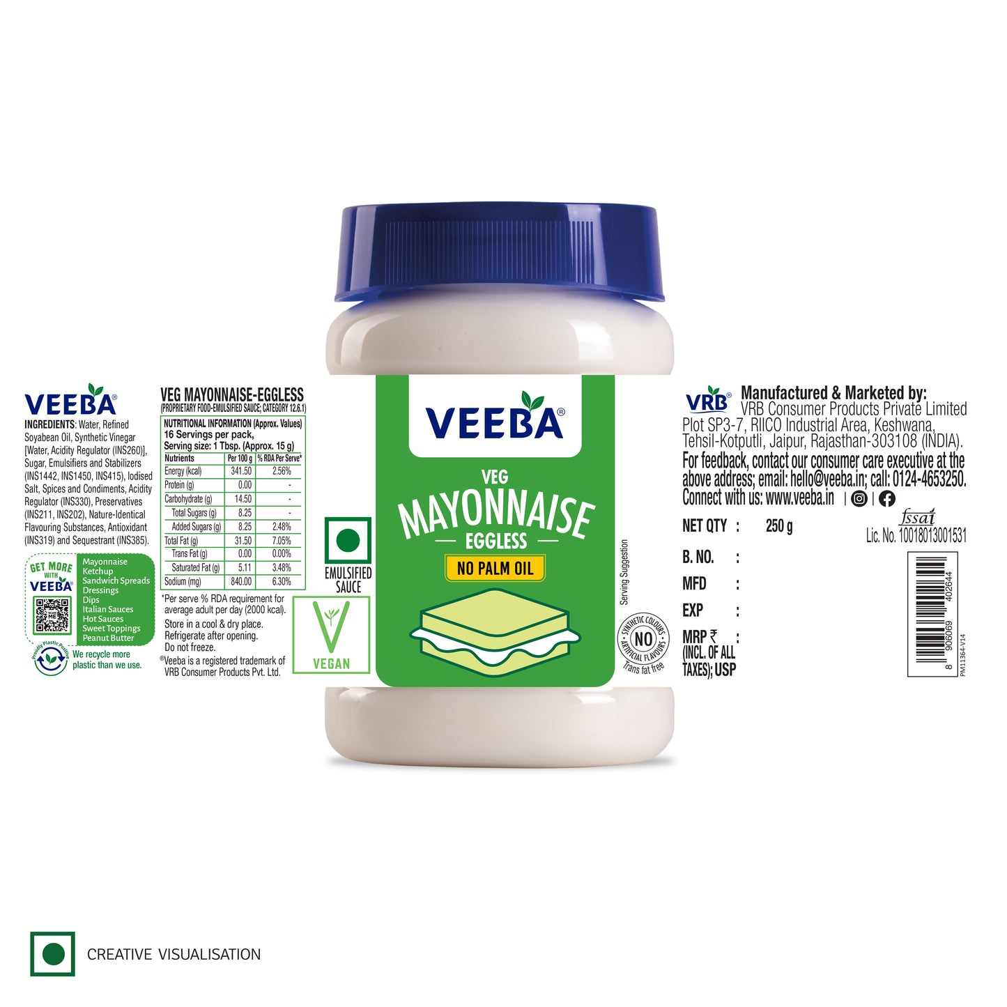 Veg Mayonnaise Eggless (250G)