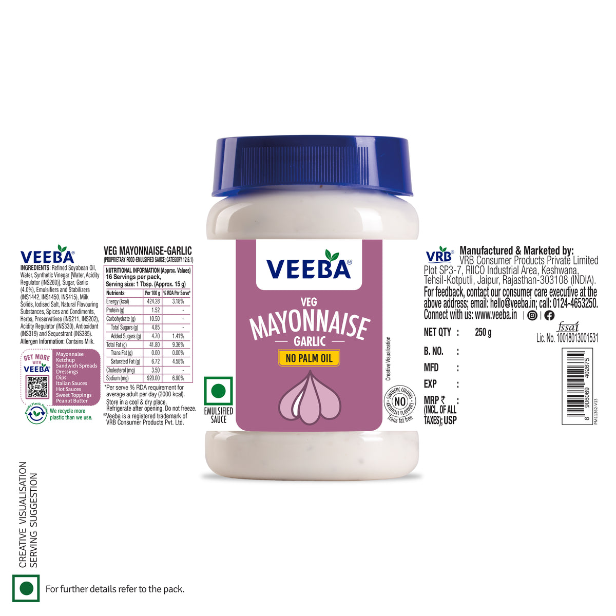 Veg Mayonnaise Garlic (250G)