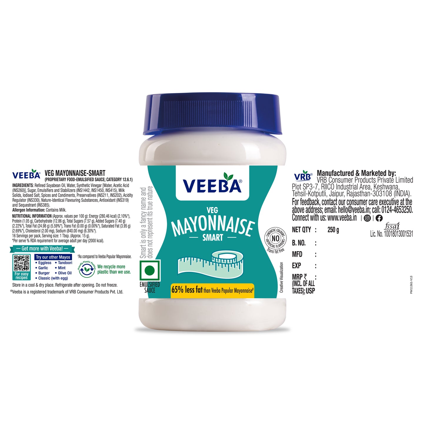 Veeba Veg Mayonnaise Smart (250G)