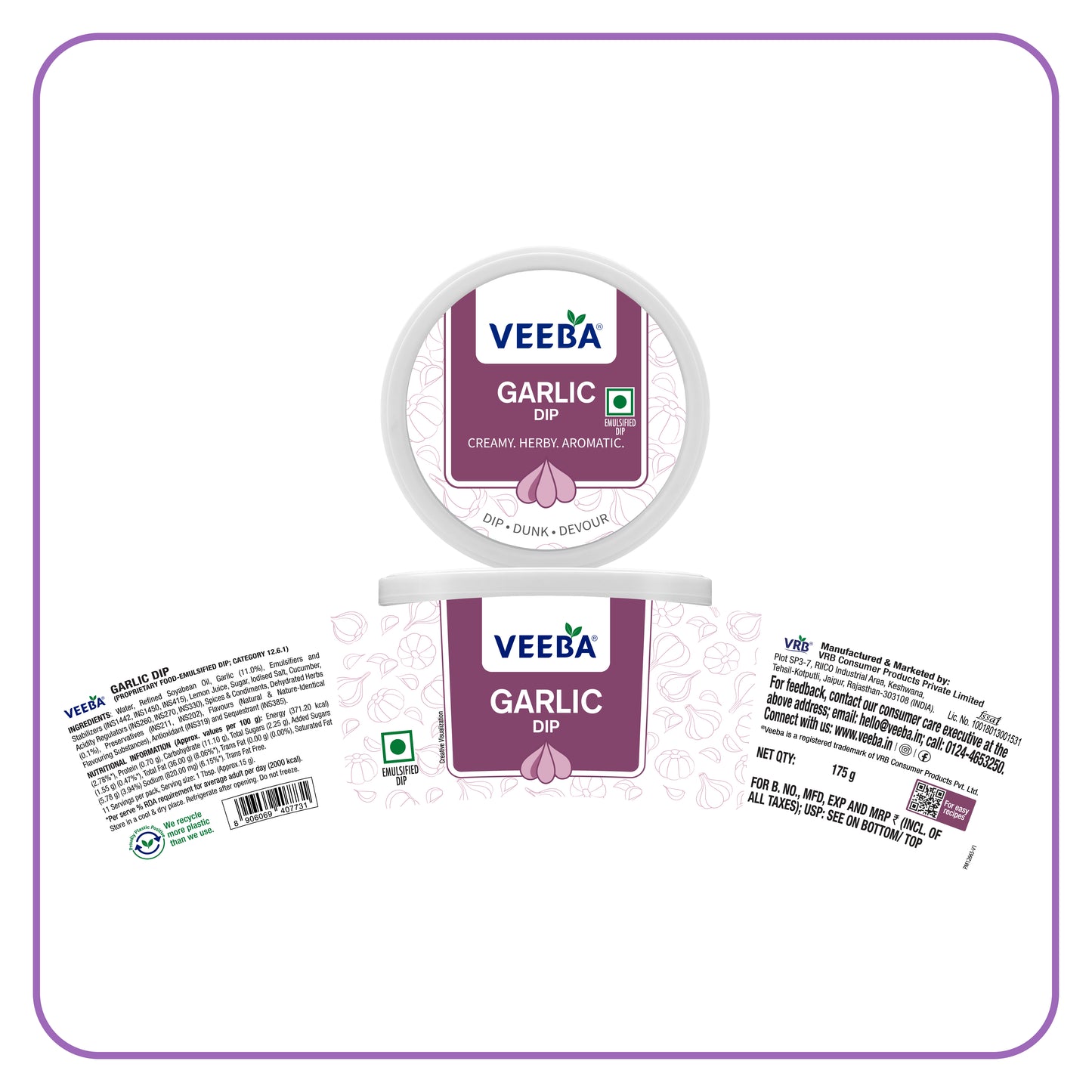 Veeba Garlic Dip 175G