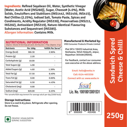 Veg Eggless Mayonnaise (250g) | Veg Mayonnaise Tandoori (250g) | Cheese and Chilli (250g) | Sandwich Spread Carrot and Cucumber (250g)
