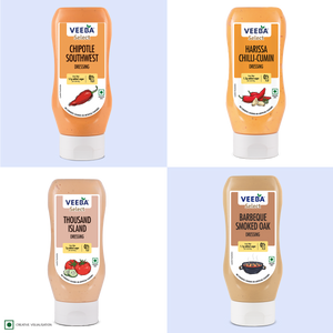 Southwesh Chipotle Dressing (300g) | Thousand Island Dressing (300g) | Harissa Chilli Cumin Dressing (300g) | Barbeque Smoked Oak Dressing (310g)