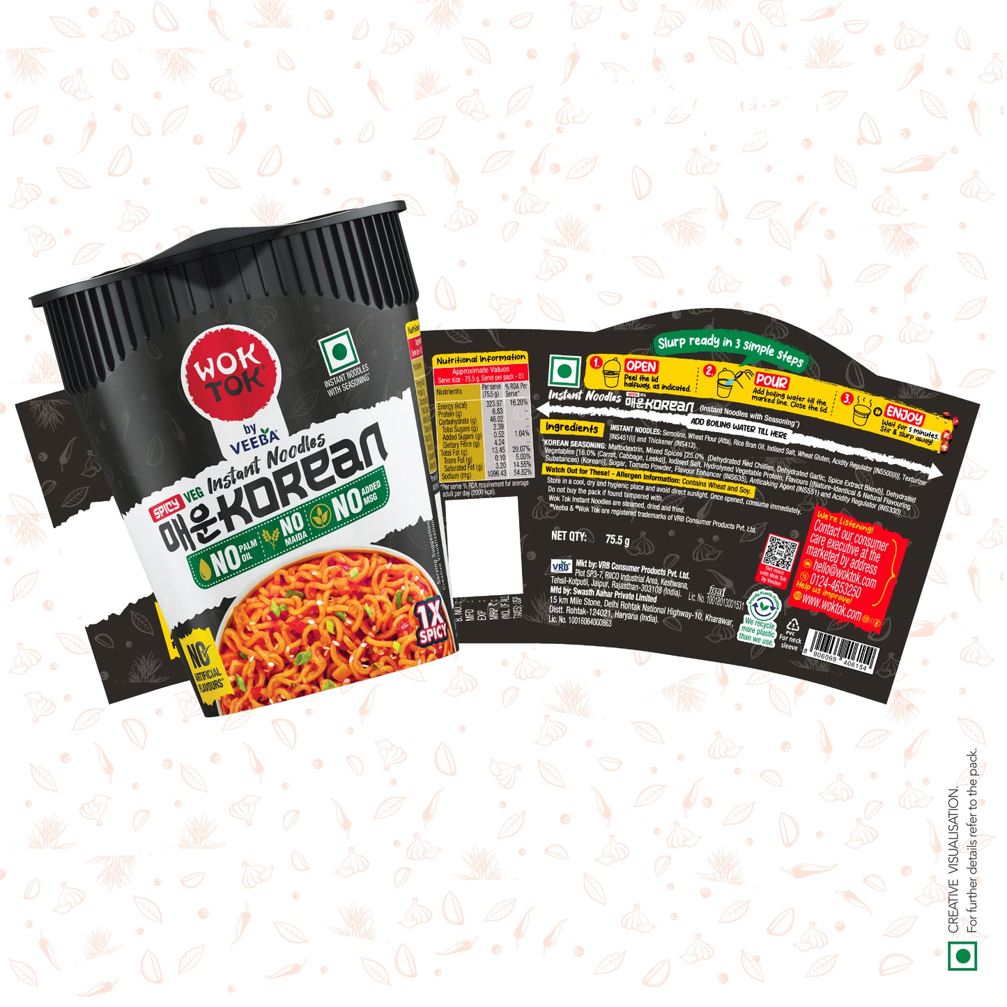 Instant Cup Noodles Spicy Korean