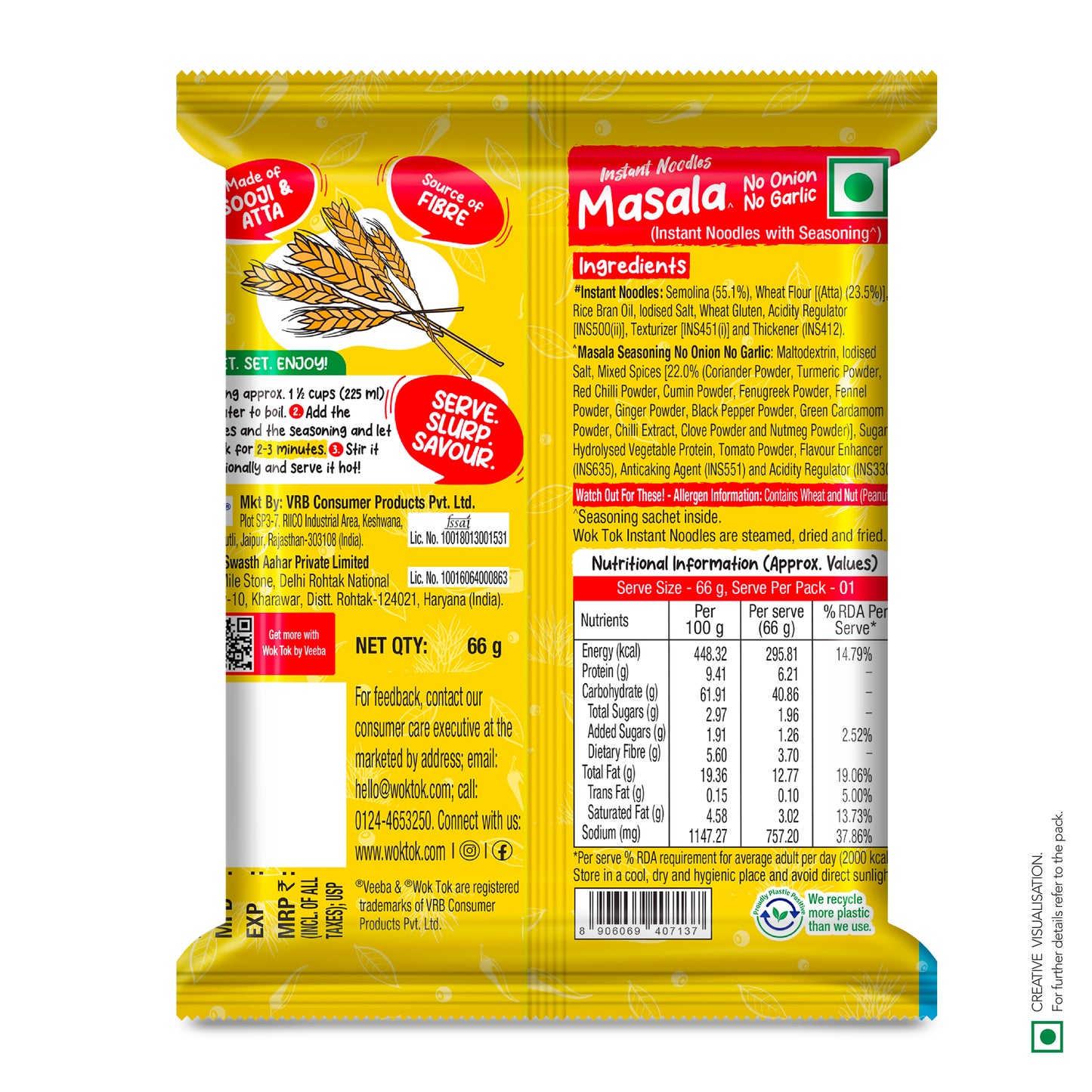 Masala No Onion No Garlic Instant Noodles