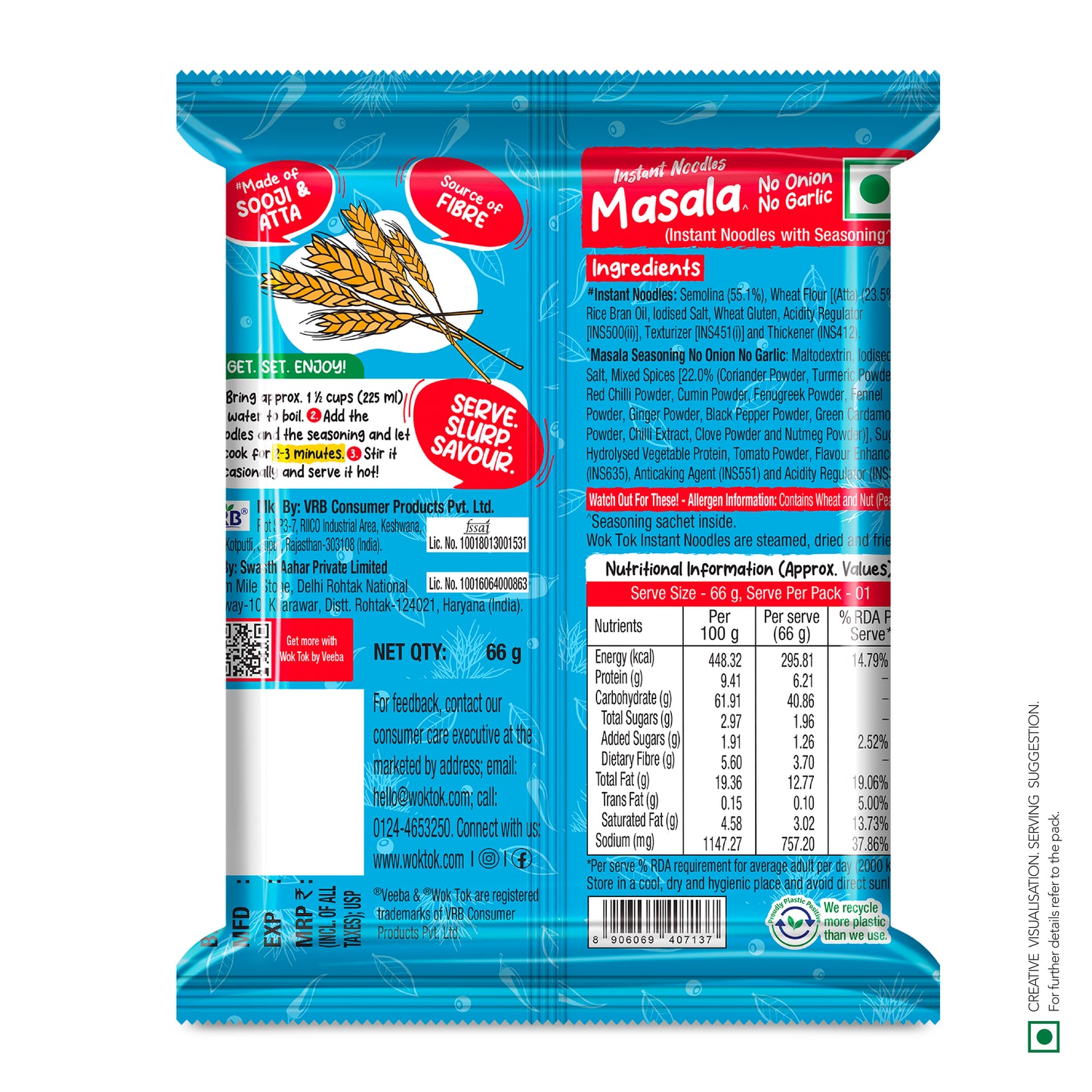 Masala No Onion No Garlic Instant Noodles (66G)
