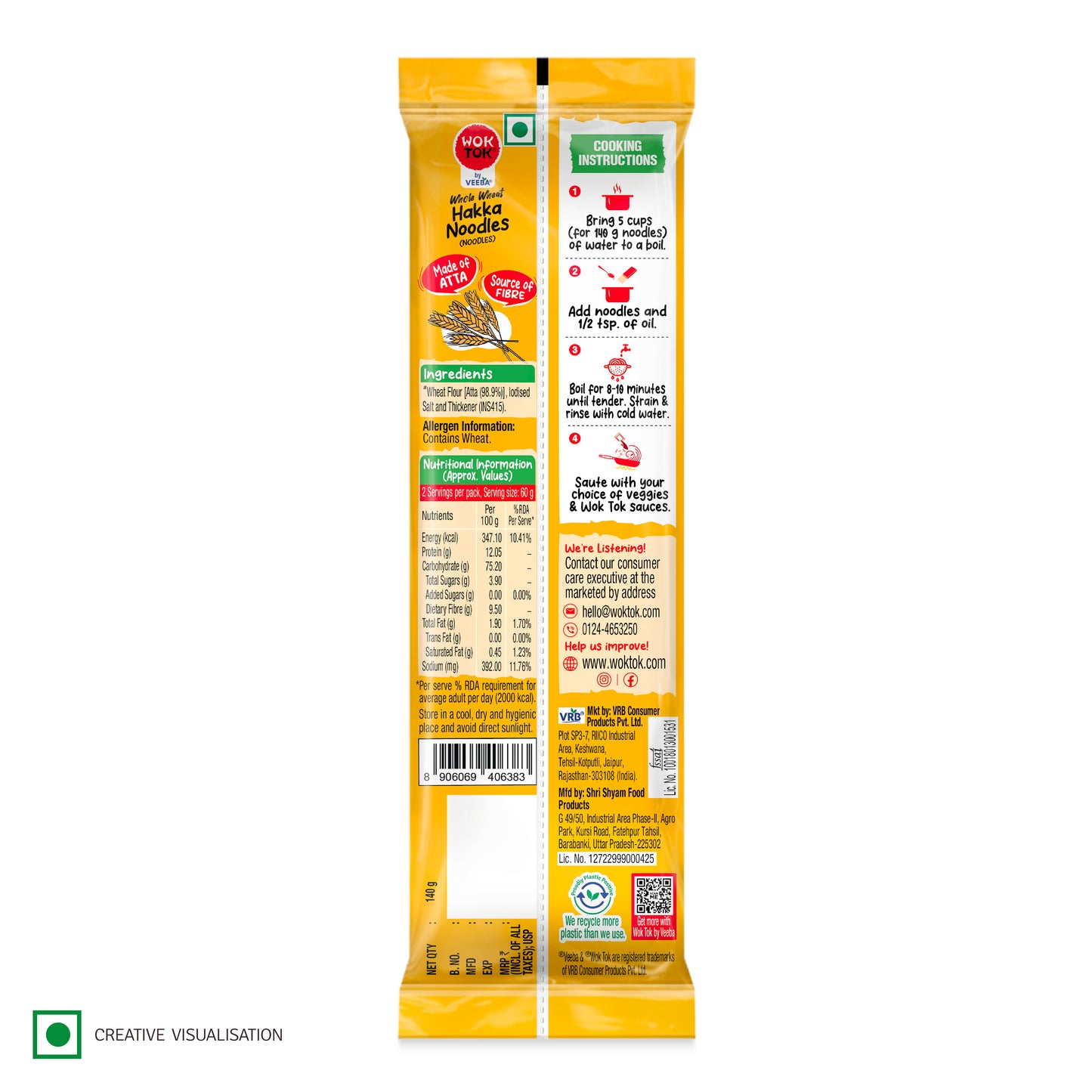 Whole Wheat Hakka Noodles (140G)