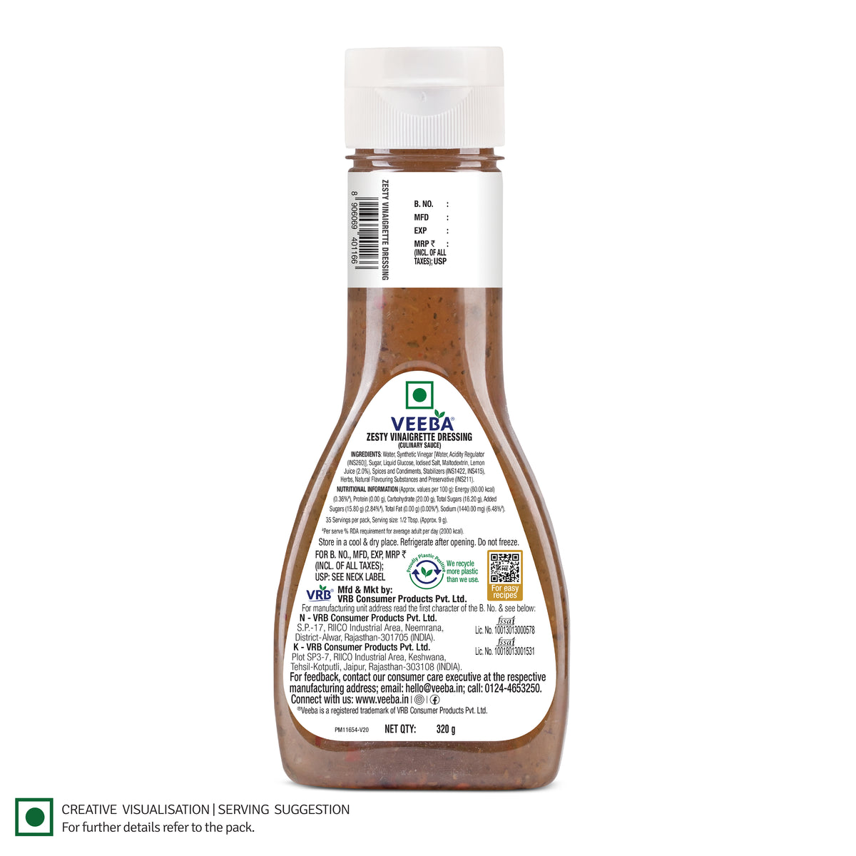 Zesty Vinaigrette Dressing (320G)