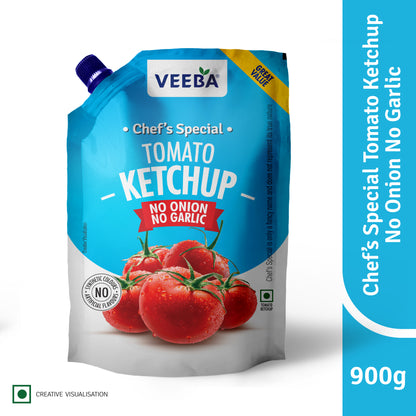 Veeba Chef's Special Tomato Ketchup No Onion No Garlic (900G)