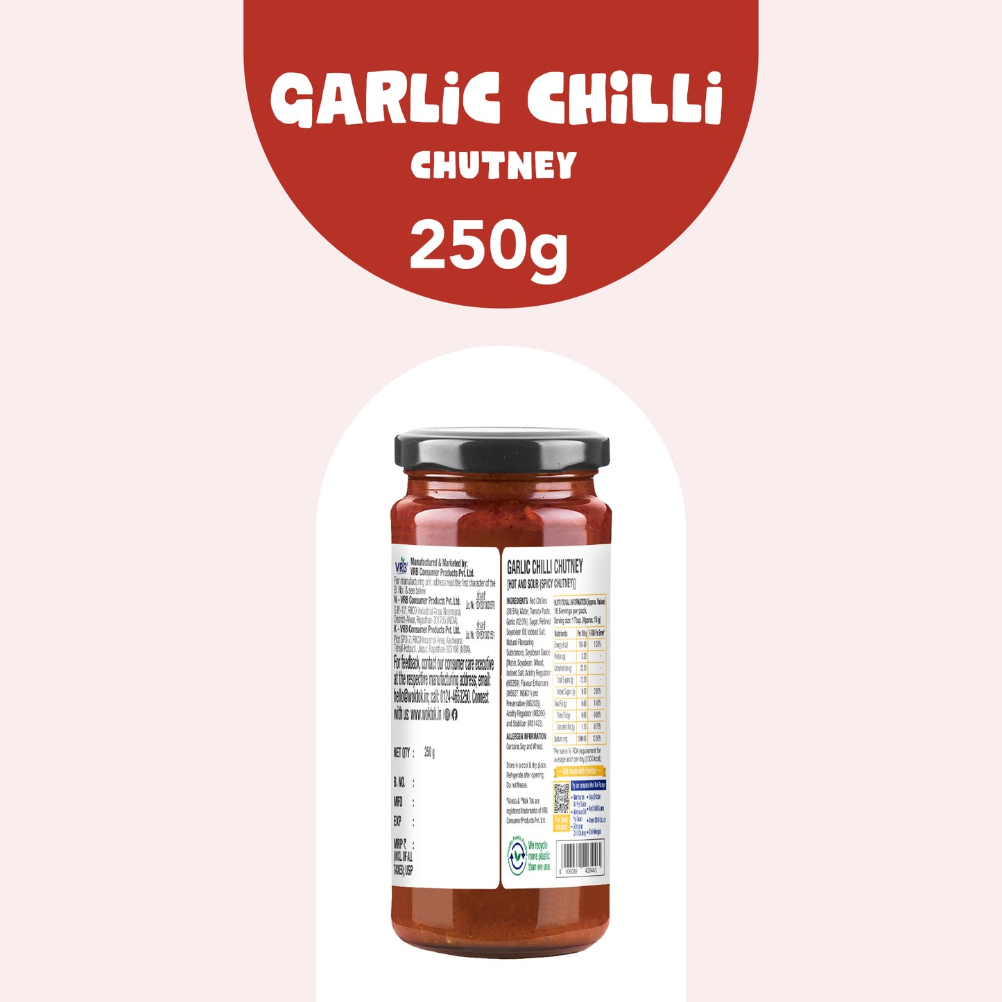 Garlic Chilli Chutney (250G)